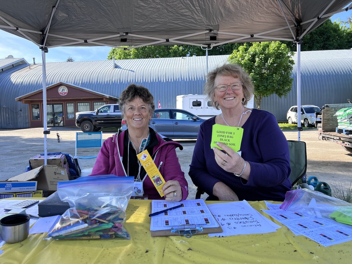 mary and shirley at plant sale