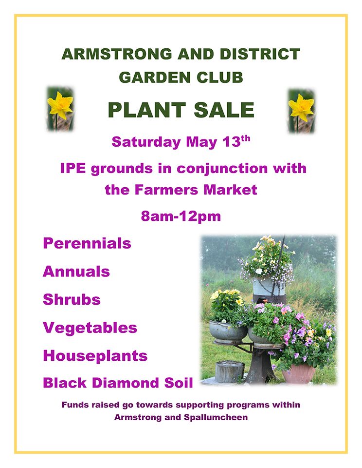 2023 armstrong garden club canada plant sale poster